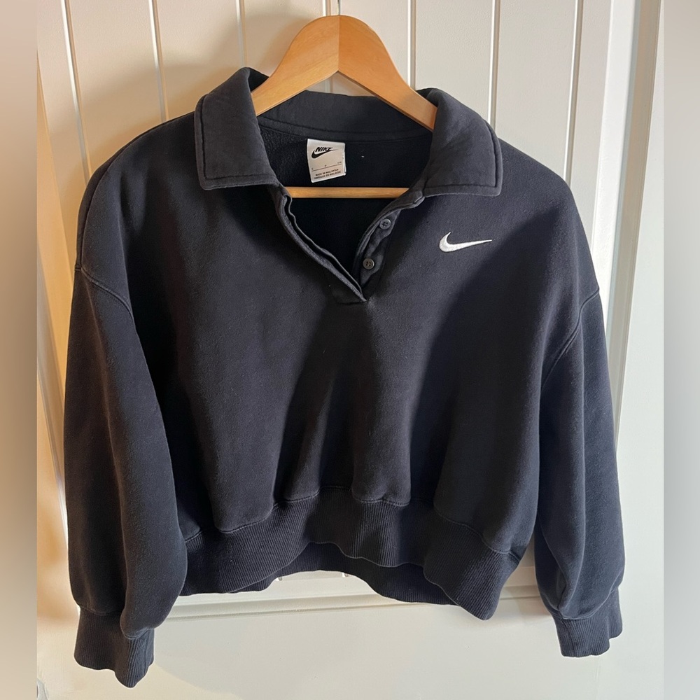 Nike Black Collared Sweater